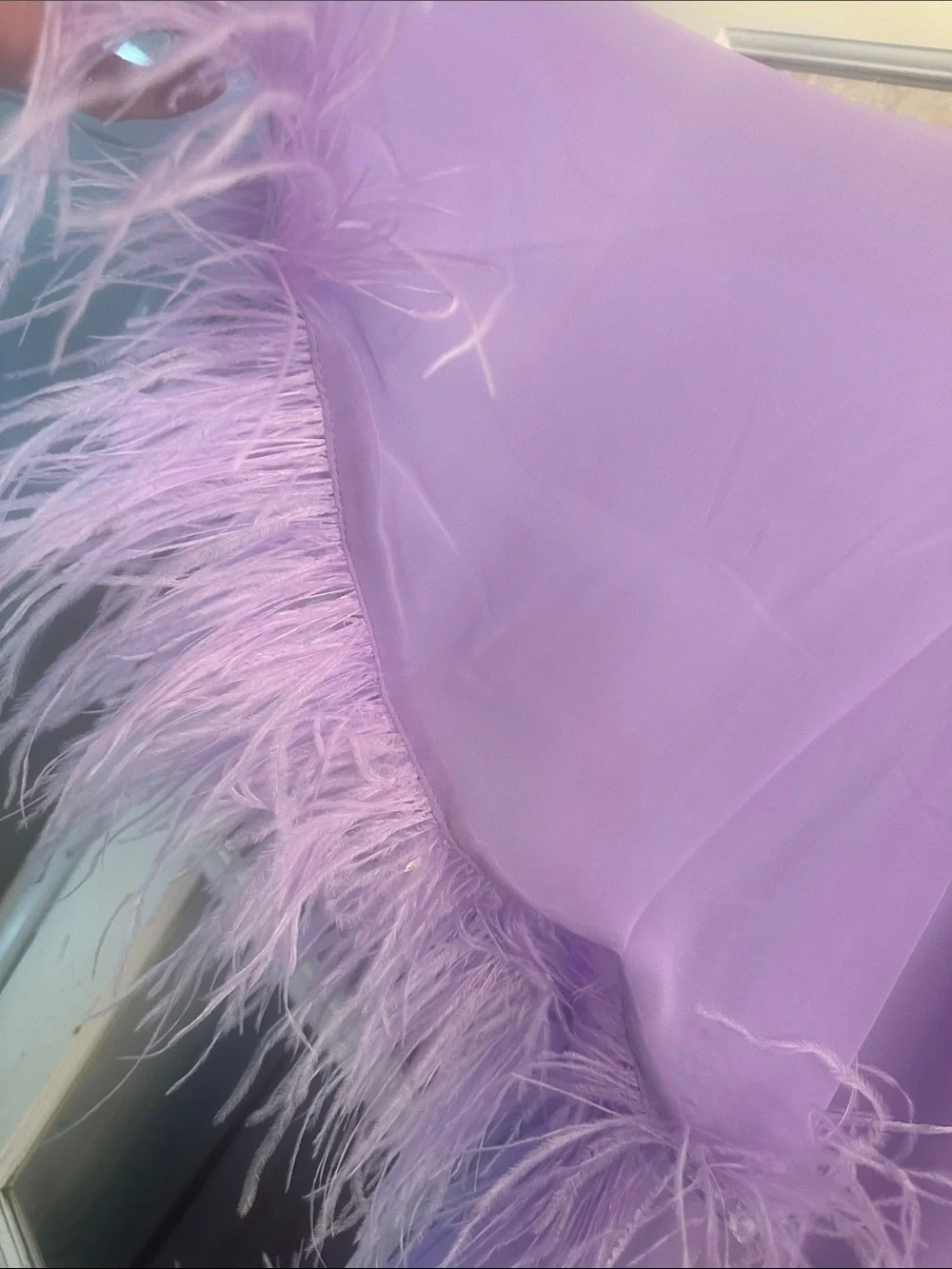 BNWT MAC DUGGAL FEATHER DRESS IN LILAC #11439 - Picture 6 of 9